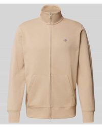 GANT - Regular Fit Sweatjacke mit Label-Stitching - Lyst