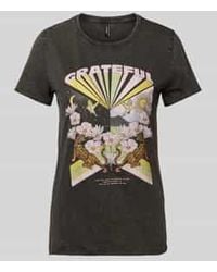 ONLY - Regular Fit T-shirt Van Zuivere Katoen Met Motiefprint - Lyst