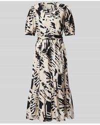 Comma, - Midikleid Mit Allover-Muster - Lyst
