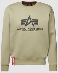 Alpha Industries - 'BASIC SWEATER' mit Logo-Print - Lyst