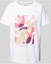 comma casual identity - T-Shirt mit Motiv- und Statement-Print - Lyst