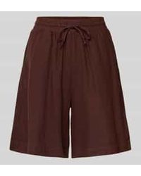 Freequent - Linnen Korte Broek Met Elastische Tailleband Model 'Lava' - Lyst