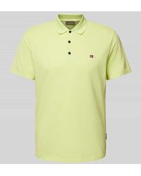 Napapijri - Slim Fit Poloshirt mit Logo-Stitching Modell 'EALIS' - Lyst