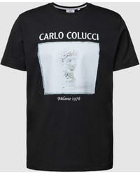 carlo colucci - T-Shirt mit Motiv- und Label-Print - Lyst