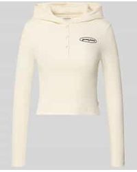 Guess - Slim Fit Shirt Met Lange Mouwen, Capuchon En Labelstitching - Lyst