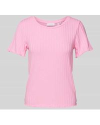 Rich & Royal - T-Shirt Mit Geripptem Rundhalsausschnitt - Lyst