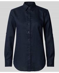 Ralph Lauren - Regular Fit Leinenbluse Mit Hemdblusenkragen Modell 'Karrie' - Lyst