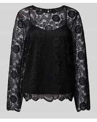Pieces - Regular Fit Blouse Met Lange Mouwen Van Kant, Model 'Olline' - Lyst
