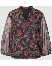 MORE&MORE - Blusenshirt mit floralem Allover-Muster - Lyst