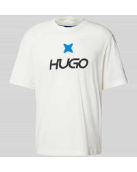 HUGO - T-Shirt mit Label-Print Modell 'Newromi' - Lyst