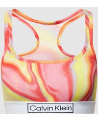 Calvin Klein - Bralette mit Logo-Bund und Allover-Muster - Lyst