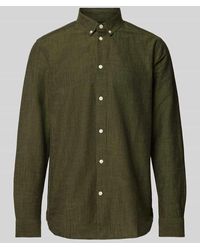 Knowledge Cotton - Regular Fit Freizeithemd mit Button-Down-Kragen - Lyst