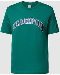 Champion - T-shirt Met Label- En Logostitching - Lyst