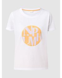 Numph T-Shirt mit Logo-Print Modell 'Nudorrin' - Weiß