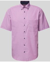 Eterna - Comfort Fit Zakelijk Overhemd Met Vichy-ruit - Lyst