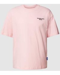 Pequs - T-Shirt mit geripptem Rundhalsausschnitt - Lyst