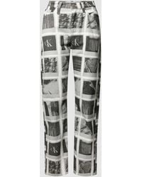 Calvin Klein - Jeans mit Label-Patch aus Leder - Lyst