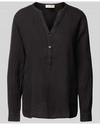 Mos Mosh - Regular Fit Leinenbluse mit Tunikakragen Modell 'Danna' - Lyst