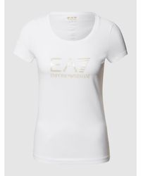 EA7 T-Shirt mit Label-Prints - Weiß