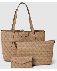 Guess - Tote Bag mit Allover-Logo-Muster Modell 'BRENTON' - Lyst