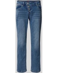 Buena Vista - Regular Fit Jeans Met Asymmetrische Knoopsluiting - Lyst