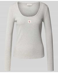 Calvin Klein - Longsleeve mit Label-Detail - Lyst