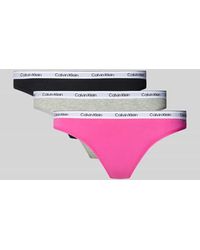 Calvin Klein - String mit elastischem Bund im 3er-Pack - Lyst