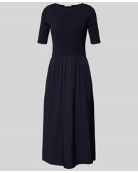 Comma, - Midikleid aus Viskose-Mix mit Rundhalsausschnitt - Lyst