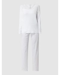 Hanro Pyjama aus merzerisierter Baumwolle Modell 'Moments' - Weiß