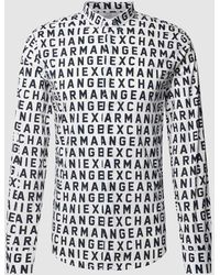 Armani Exchange - Slim Fit Freizeithemd mit Allover-Label-Muster Modell 'ZNEAZ' - Lyst