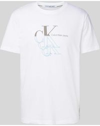 Calvin Klein - T-Shirt mit Label-Print Modell 'MONOGRAM ECHO' - Lyst
