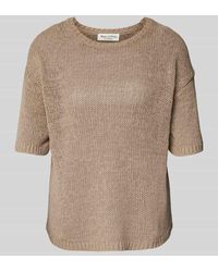 Marc O' Polo - Loose Fit Strickpullover aus Baumwoll-Mix mit kurzem Arm - Lyst