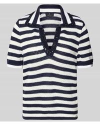 Monari - Regular Fit Poloshirt in Strick-Optik und Ziersteinen - Lyst