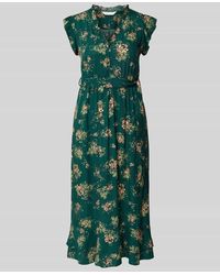 Apricot - Midikleid aus Viskose mit Bindegürtel - Lyst