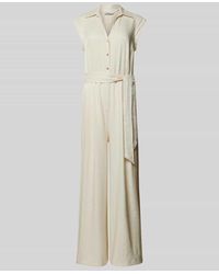 B.Young - Jumpsuit mit kurzer Knopfleiste und Bindegürtel Modell 'DONNI' - Lyst