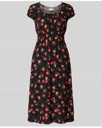 Apricot - Midi-Jurk Van Viscose Met Vierkante Hals - Lyst