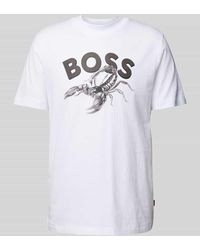 BOSS - T-Shirt mit Label-Motiv-Print Modell 'Bossfish' - Lyst