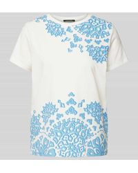 Comma, - T-Shirt mit Motiv- und Statement-Print - Lyst