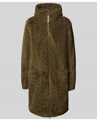Camel Active - Mantel aus Teddyfell mit Kapuze und Zweiwege-Reißverschluss - Lyst