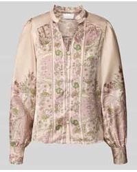 Neo Noir - Regular Fit Blouse Met Opstaande Kraag, Model 'Massima' - Lyst