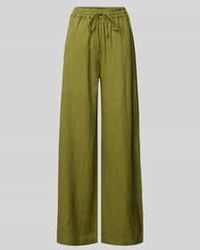 Emily Van Den Bergh - Wide Leg Linnen Broek Met Elastische Band - Lyst