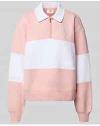 Levi's - Sweatshirt Met Korte Ritssluiting En Logostitchings - Lyst