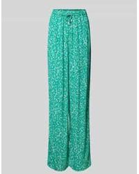 Comma, - Flared Stoffen Broek Met All-over Motief - Lyst
