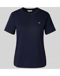 GANT - T-Shirt mit Label-Print - Lyst