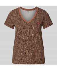 Levi's - T-Shirt mit V-Ausschnitt und Label-Patch - Lyst