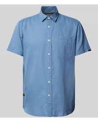 Camel Active - Regular Fit Freizeithemd Aus Leinen-Baumwoll-Mix Mit Brusttasche - Lyst
