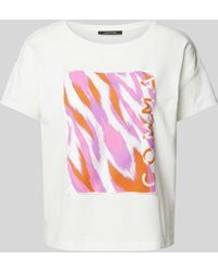 Comma, - T-shirt Met Labelprint - Lyst