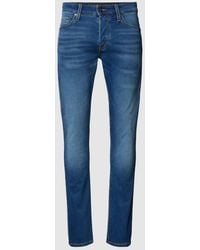 Jack & Jones - Slim Fit Jeans in unifarbenem Design Modell 'GLENN' - Lyst