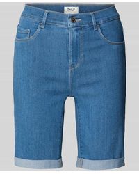 ONLY - Slim Fit Jeansshorts mit fixiertem Umschlag Modell 'RAIN' - Lyst