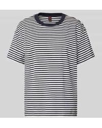 Stefanel - T-Shirt Met Streepmotief En Ronde Hals - Lyst